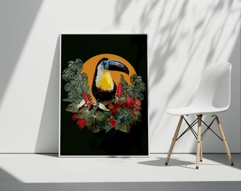 Polygonal Toucan Art Print: Abstract Bird Illustration