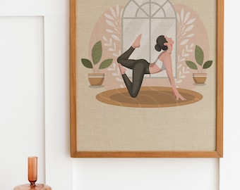 Girl's Yoga Pose Art Print: Home Wall Decor (Digital Download)