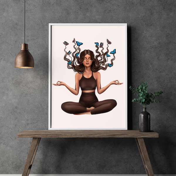 Meditation Yoga Girls, Butterfly Hair, Hair Fly Meditation Girl, Yoga Girl, Meditation Girl, Yoga Poses, Butterfly Girls, Butterfly Yoga