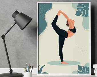 Yoga Pose Art Print: Modern Yoga Asanas Poster (Digital Download)