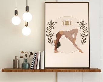 Yoga Woman Print: Abstract Pose Art Decor (Digital Download)