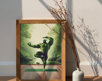 Hulk Yoga Poster: Superhero Man Cave Wall Art (Digital Download)