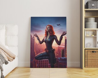 Yoga Poster, Black Widov Poster, Black Widov Yoga Poster, Natasha Romanoff Poster, Marvel Yoga Poster, Marvel Poster, BW Yoga, Yoga Gift