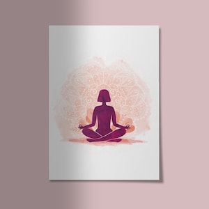 Watercolor Yoga Poster, Yoga poster, Abstract woman print, Yoga pose print, Yoga print digital, Yoga woman print, watercolor art decor, Yoga