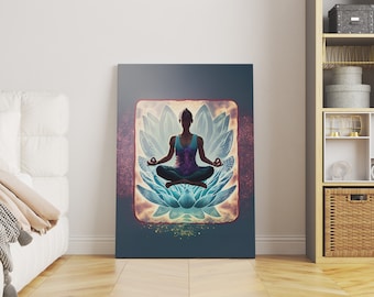 Mindful Yoga Art Print: Serenity Lotus Pose (Digital Download)