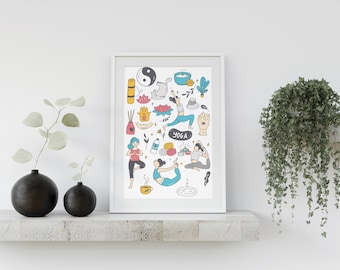 Abstract Yoga Art Print: Modern Home Decor (Digital Download)