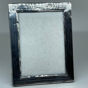 Sterling Silver Art Deco Standing Photo Frame with Velvet Back and Stand