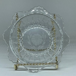 Cornflower New Martinsville Radiance Hughes Round Rimmed Glass Butter Dish
