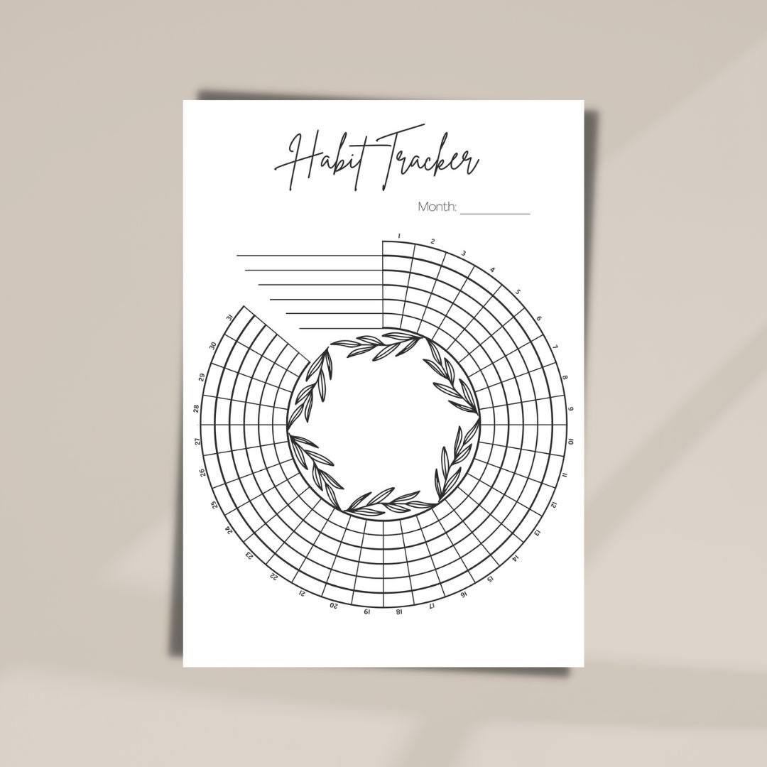 Monthly Habit Tracker, Printable PDF Simple Color in Habit Planner A4 ...