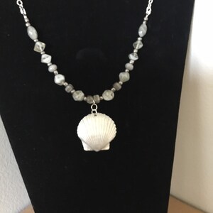 Scallop shell necklace