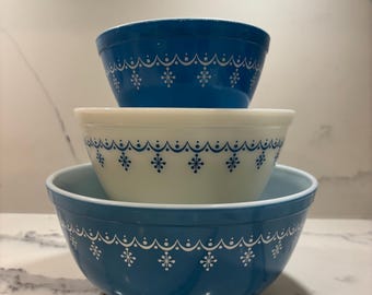 Pyrex Schneeflockengirlande Rührschüsseln