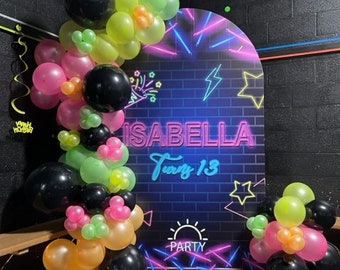 Neon Glow in The Dark Balloons Garland