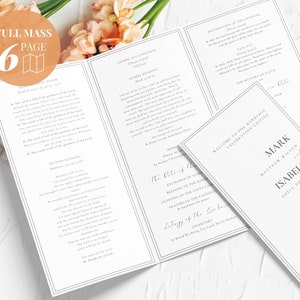 Catholic Wedding Mass Program Booklet (Full Mass), Trifold Catholic Wedding Program Template Canva, Wedding Mass Program, Catholic Liturgy