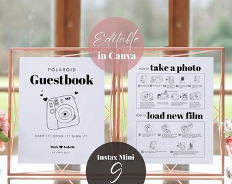 Instax Mini Instructions and Camera Guestbook Sign Bundle, Polaroid  Instructions How to Take a Photo, How to Load New Film, Wedding Sign