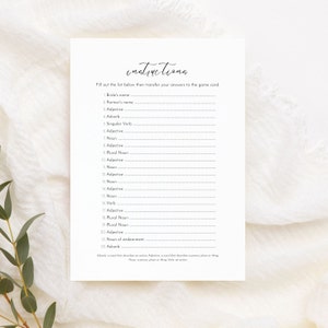 Printable Wedding Vow Mad Libs Game Bridal Shower Mad Libs Wedding Mad