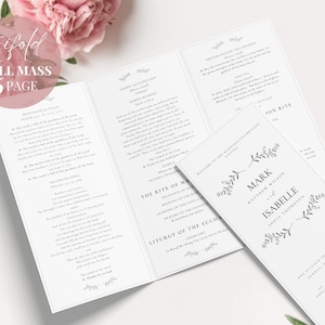 Catholic Wedding Mass Program Booklet (full Mass), Trifold Catholic ...