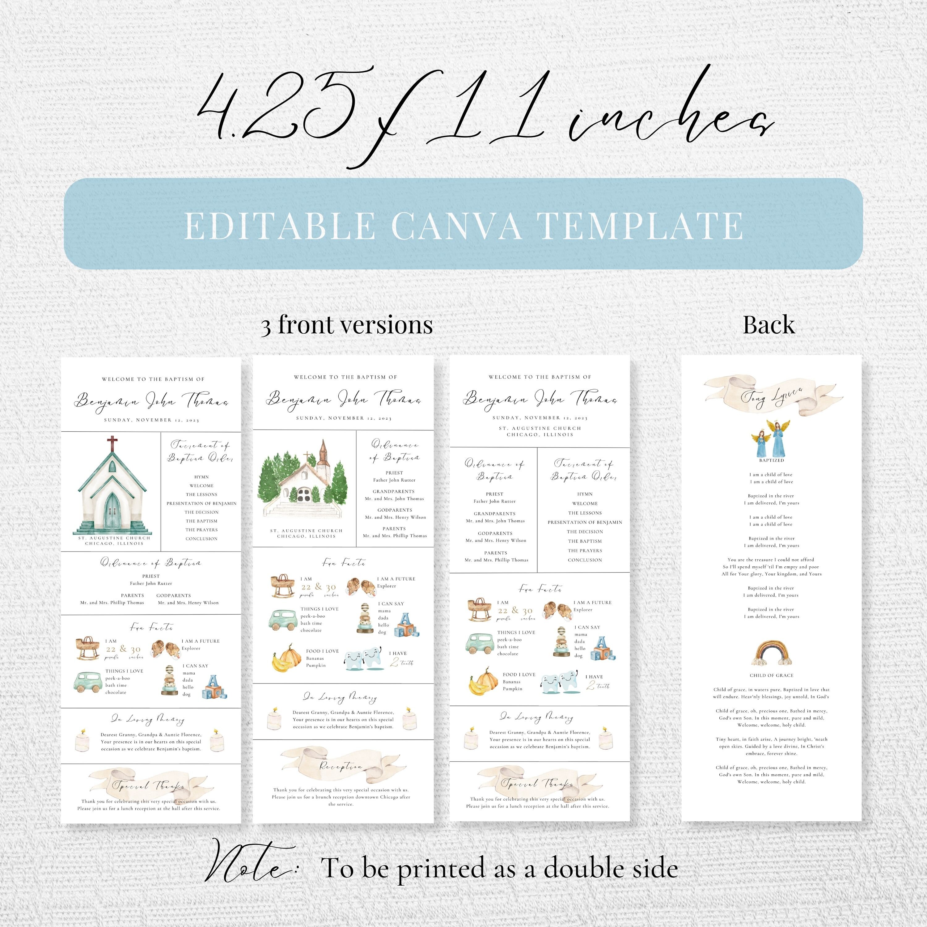 Baby Boy Baptism Program Template, Unique Catholic Baptism Ceremony ...