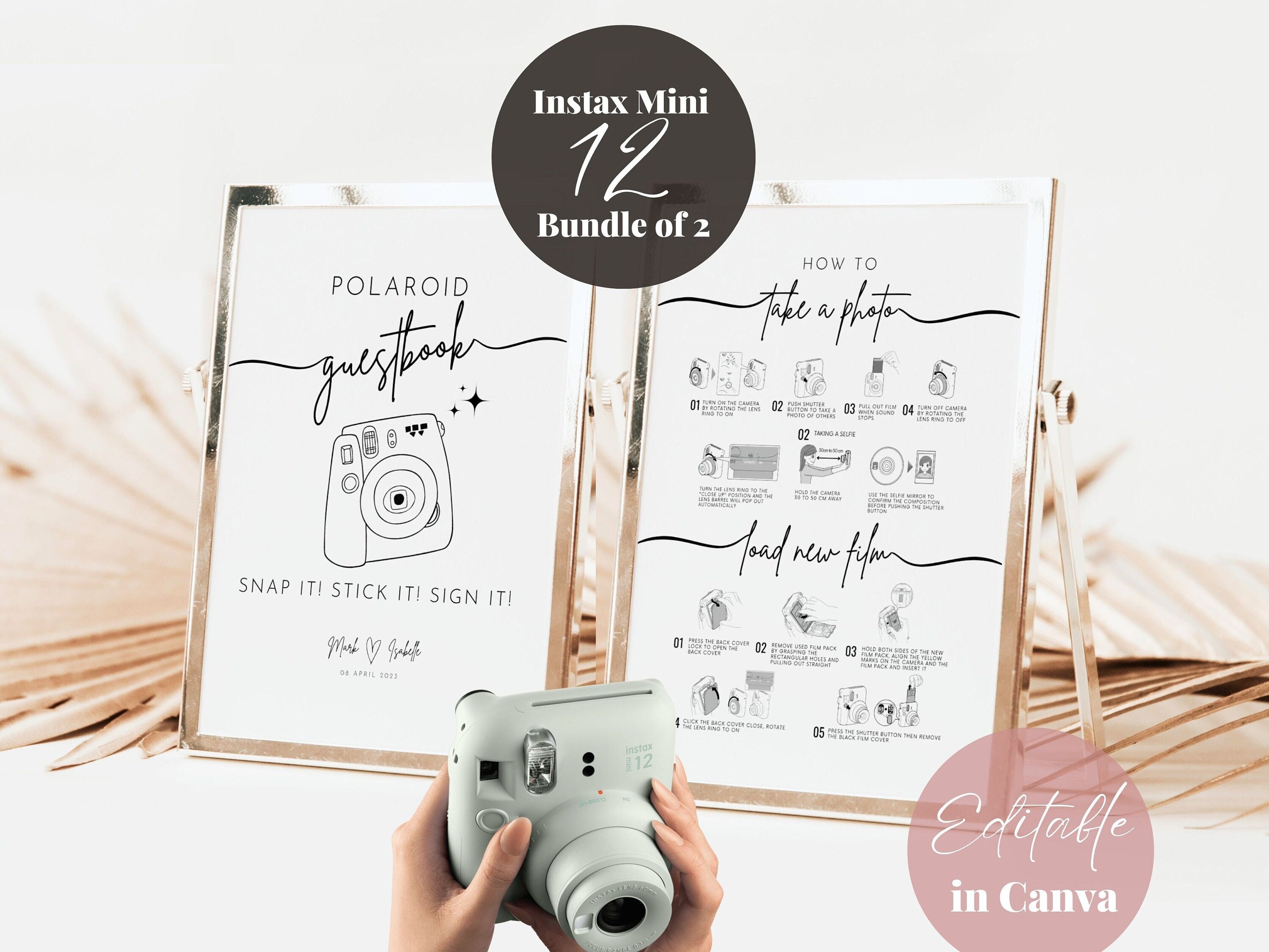 ミナのウタ パンフレット Instax Mini 12 Editable How to Take Photo Camera Instructions and
