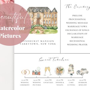 Infographic Wedding Program, Catholic Wedding Program Template, Unique ...
