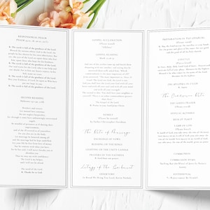 Catholic Wedding Mass Program Booklet (full Mass), Trifold Catholic ...