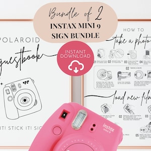 Instant Camera Instruction for Mini 9, Instax Mini 9 Instructions, Photobooth Sign Polaroid Instructions How to Take a Photo Load New Film