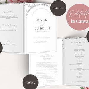 Floral Catholic Wedding Mass Program Booklet Bifold Catholic Wedding ...