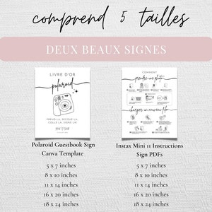 French Polaroid Instruction and Camera Guestbook Sign Bundle, French Instax Mini 11 Camera Instruction How to Take a Photo Load New Film imagen 8