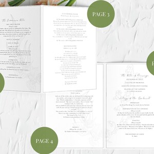 Floral Catholic Wedding Mass Program Booklet (full Mass), Bifold ...
