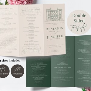 Catholic Wedding Mass Program Booklet (full Mass), Trifold Catholic ...