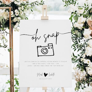 Oh Snap Wedding Disposable Camera Instructions Sign, Photo Instructions Sign, I Spy Wedding Table Game, Reception Photo Hunt, Baby Shower