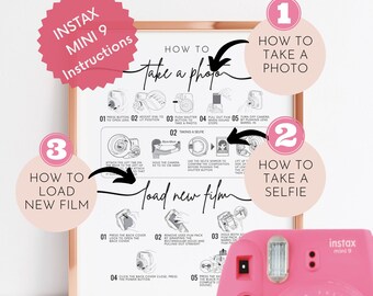 Editable Instax Mini Polaroid Instruction, Photobooth Sign, All