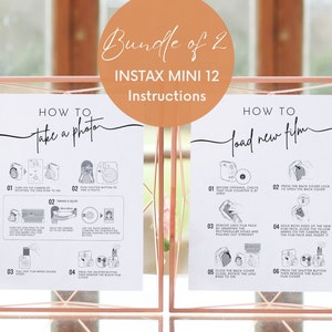 Instax Mini 12 Instructies Hoe maak je een foto Laad nieuwe film Instant Camera Gastenboek Teken Polaroid Bruiloft Receptie Feest Photobooth Teken
