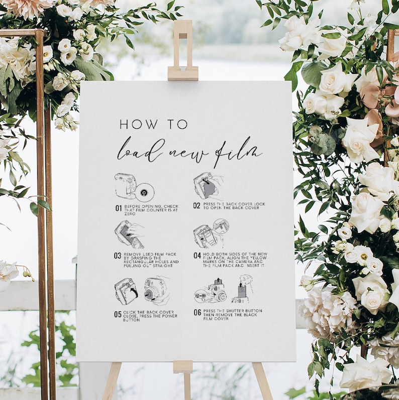How to Load New Film Instax Guest Book Sign Instax Mini 9 - Etsy