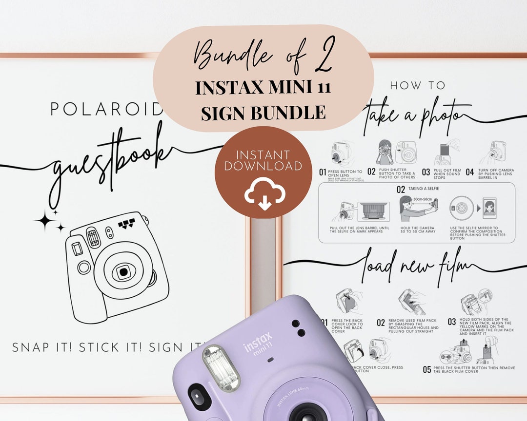 Polaroid Instruction and Camera Guestbook Sign Bundle Instax Etsy