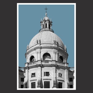 Church of Santa Engracia / National Pantheon #5, Lisbon, Portugal, Travel Photography, B/W Lisbon, Lisbon Wall Decor, Portugal Cityscape