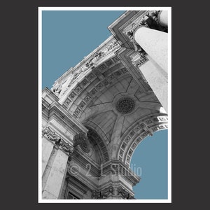 Rua Augusta Arch #1, Lisbon, Portugal, Travel Photography, B/W Lisbon Poster Print, Lisbon Wall Decor, Portugal Cityscape