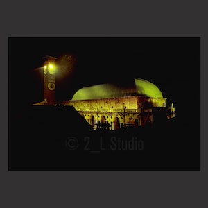 Basilica Palladiana Vicenza Italy, Travel Photography, Color Vicenza Poster Print, Vicenza Wall Decor, Italy Cityscape, Night Photo
