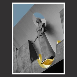 Los Angeles Kathedrale #2, Reisefotografie, Farbe / BW Los Angeles Poster Druck, Los Angeles Wand Dekor, Los Angeles Stadtansicht, Detail