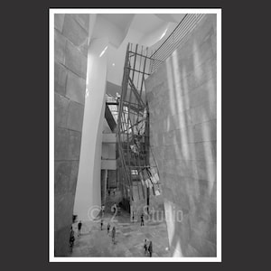 Guggenheim Museum #5 Bilbao Spain, Travel Photography, B/W Bilbao Poster Print, Bilbao Wall Decor, Spain Cityscape, Interior Detail