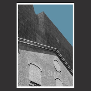 CaixaForum #2 Madrid Spain, Travel Photography, B/W Madrid Poster Print, Madrid Wall Decor, Spain Cityscape, Detail