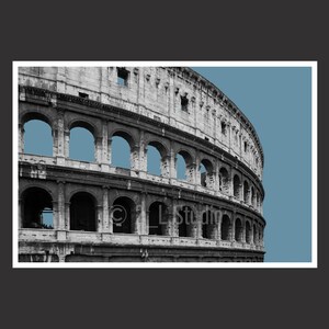 Colosseum #2 Rome Italy, Travel Photography, B/W Rome Poster Print, Rome Wall Decor, Rome Cityscape, Architecture Detail