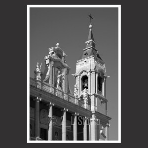 Almudena Cathedral #4 Madrid Spain, Travel Photography, B/W Madrid Poster Print, Madrid Wall Decor, Spain Cityscape, Detail Photo