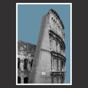 Colosseum #3 Rome Italy, Travel Photography, B/W Rome Poster Print, Rome Wall Decor, Rome Cityscape, Architecture Detail