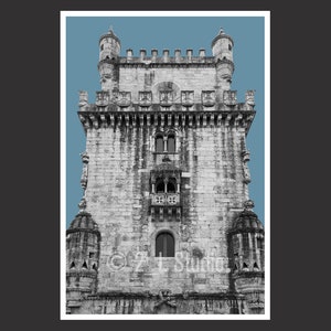 Belem Tower #4, Lisbon, Portugal, Travel Photography, B/W Lisbon, Lisbon Wall Decor, Portugal Cityscape, Detail Photo, Fort Architecture