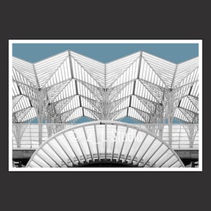Oriente Train Station #1, Lisbon, Portugal, Travel Photography, B/W Lisbon Poster Print, Lisbon Wall Decor, Portugal Cityscape