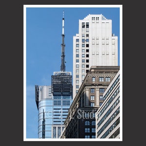 Skyscrapers, New York City, Travel Photography, Color NYC Poster Print, New York Wall Decor, New York Cityscape, NYC Detail