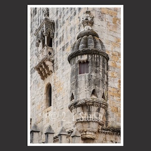 Belem Tower #3, Lisbon, Portugal, Travel Photography, Color Lisbon, Lisbon Wall Decor, Portugal Cityscape, Detail Photo, Fort Architecture