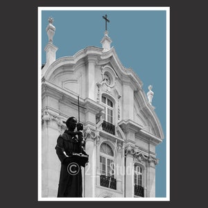 Church of Saint Anthony of Lisbon #1, Lisbon, Portugal, Travel Photography, B/W Lisbon, Lisbon Wall Decor, Portugal Cityscape, Detail Photo