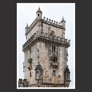 Belem Tower #1, Lisbon, Portugal, Travel Photography, Color Lisbon, Lisbon Wall Decor, Portugal Cityscape, Detail Photo, Fort Architecture