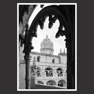 Dos Jeronimos Monastery #6, Lisbon, Portugal, Travel Photography, B/W Lisbon, Lisbon Wall Decor, Portugal Cityscape, Detail Photo